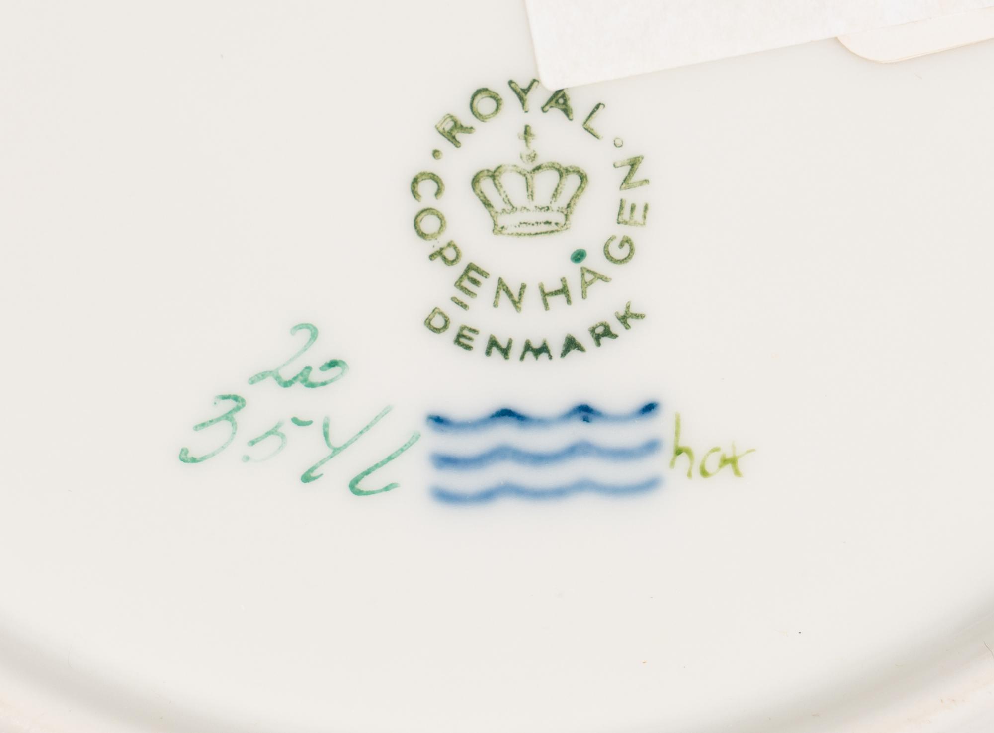 A Set of Fourteen Royal Copenhagen Flora Danica Porcelain Soup Plates
