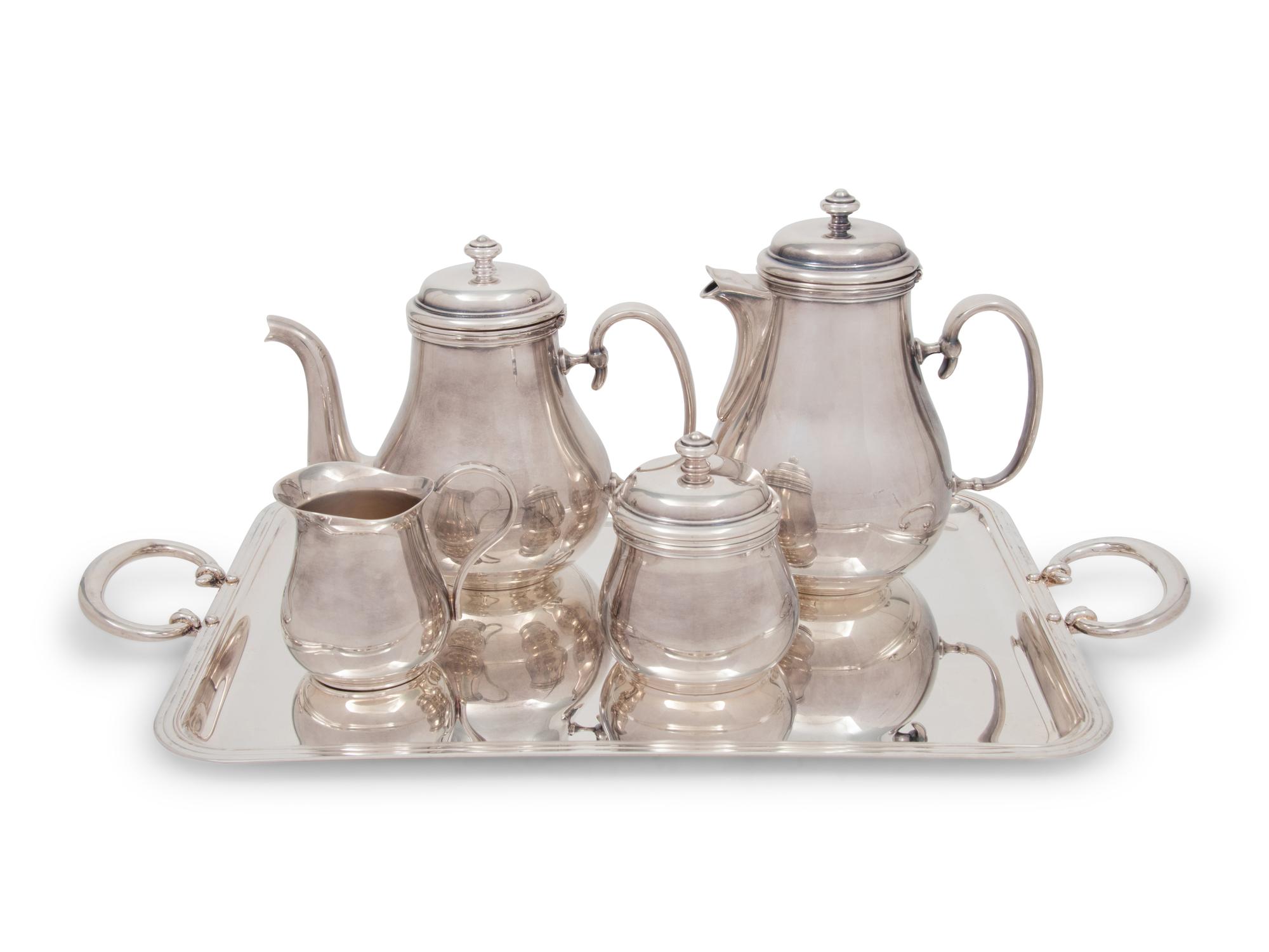 A Christofle Silver-Plate Five-Piece Tea and Coffee Service