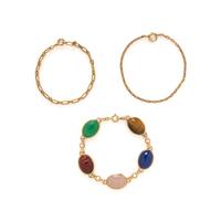 COLLECTION OF YELLOW GOLD BRACELETS