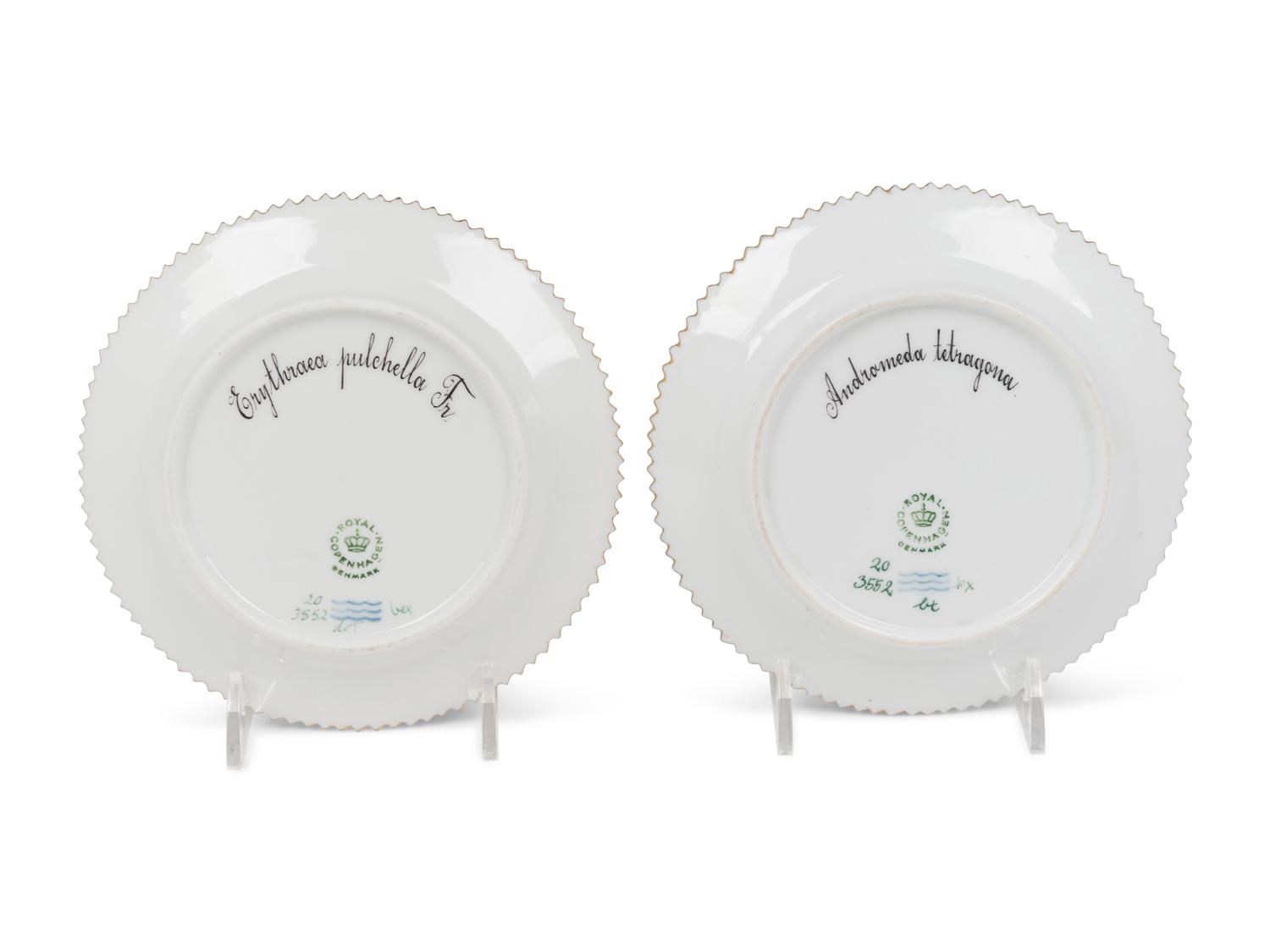 Two Royal Copenhagen Flora Danica Porcelain Bread Plates