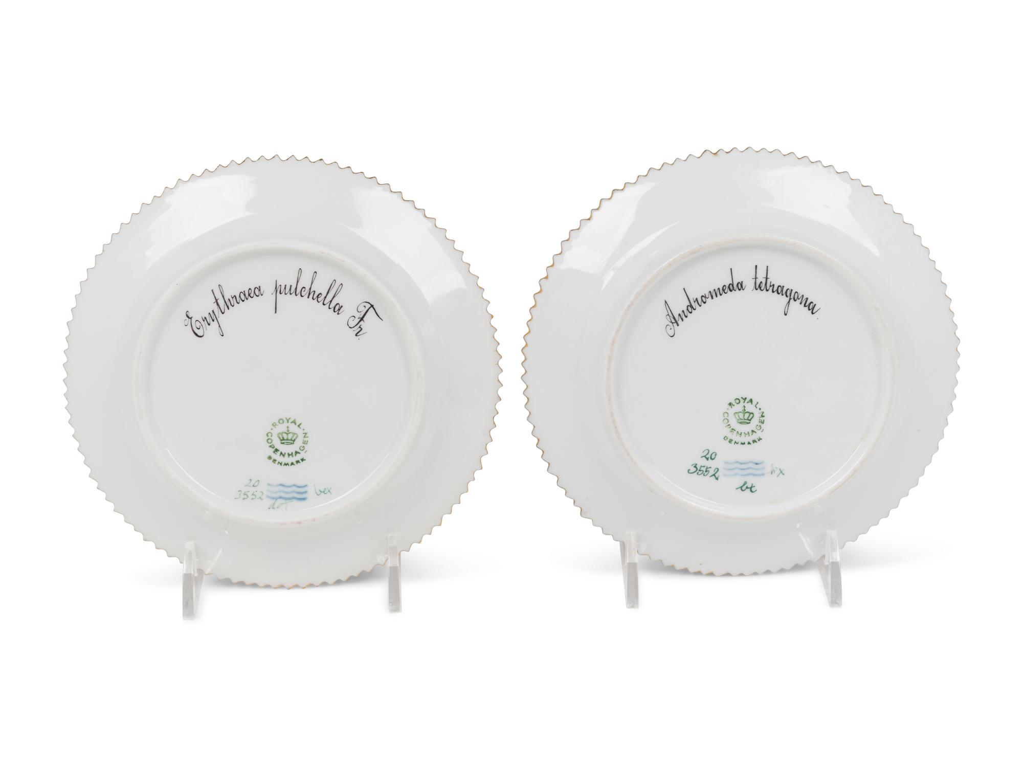 Two Royal Copenhagen Flora Danica Porcelain Bread Plates