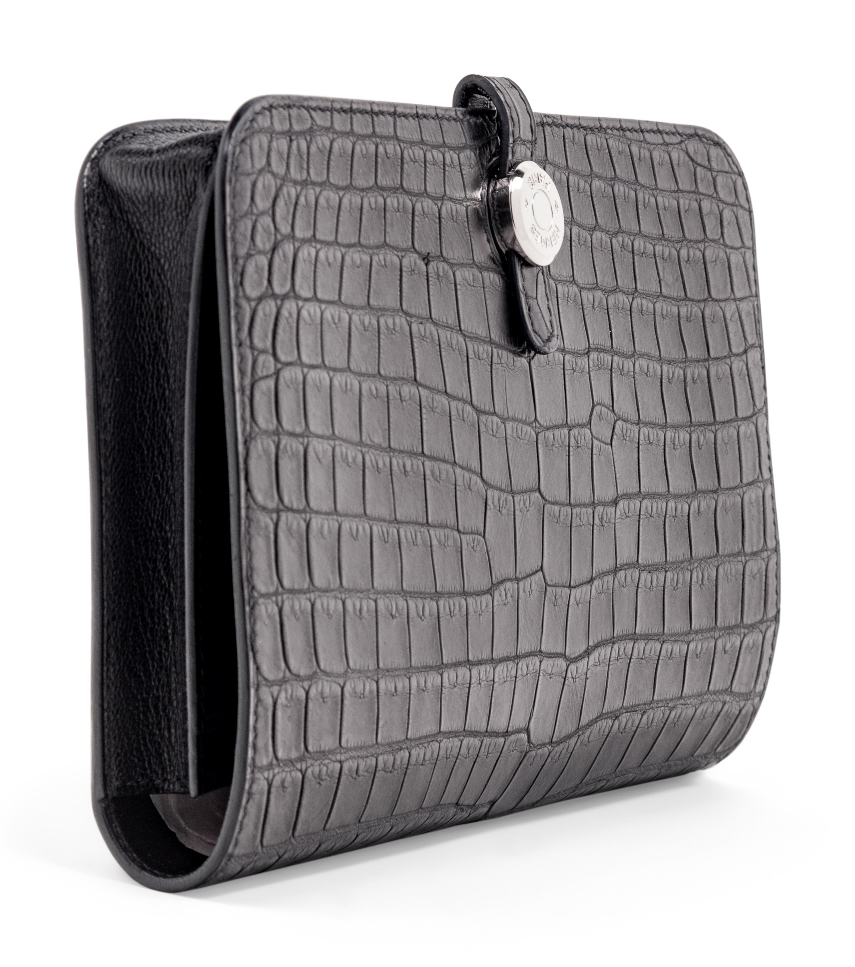 Hermès Crocodile Dogon Duo Wallet, 2010s