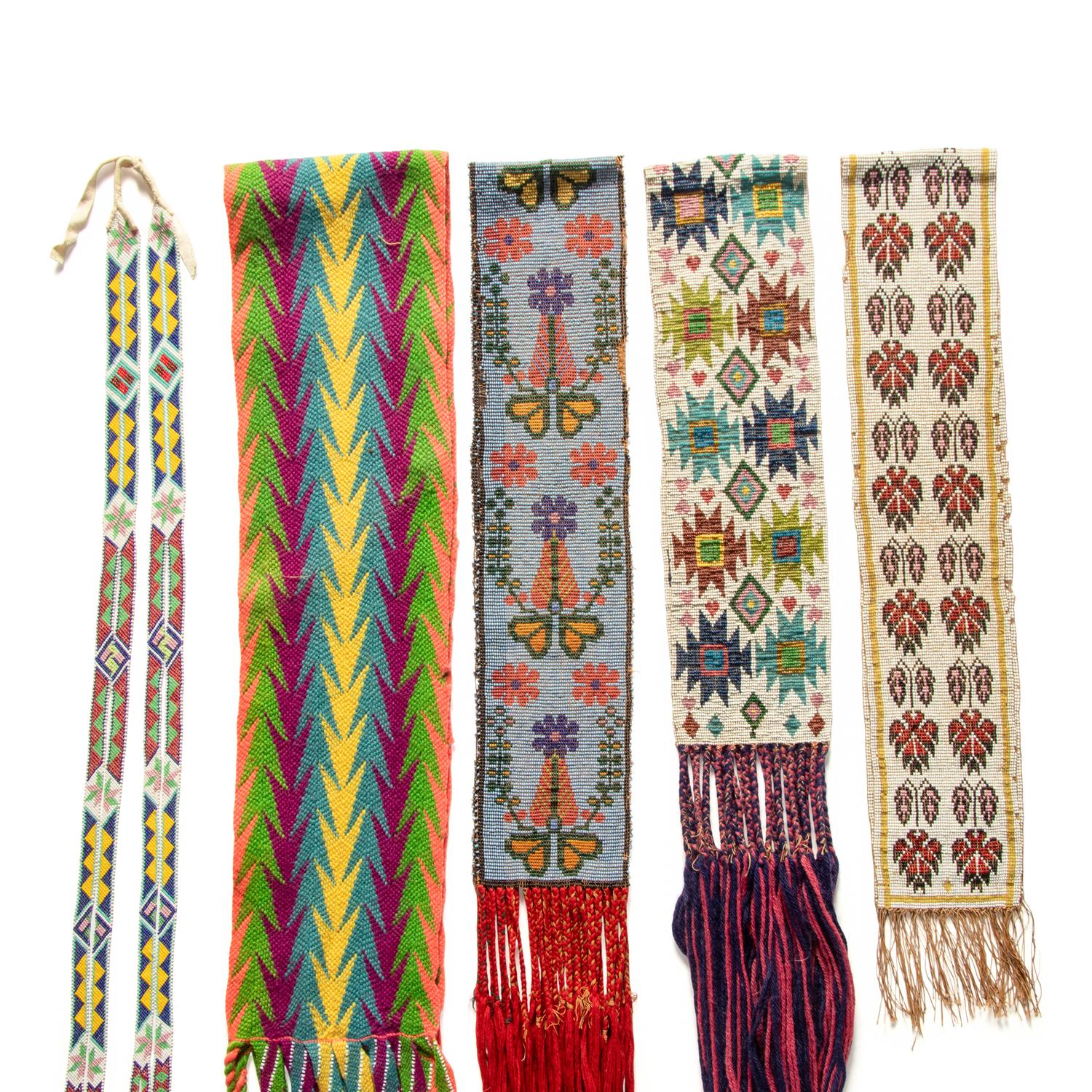 Collection of Great Lakes Beaded Sashes and Hair Drop