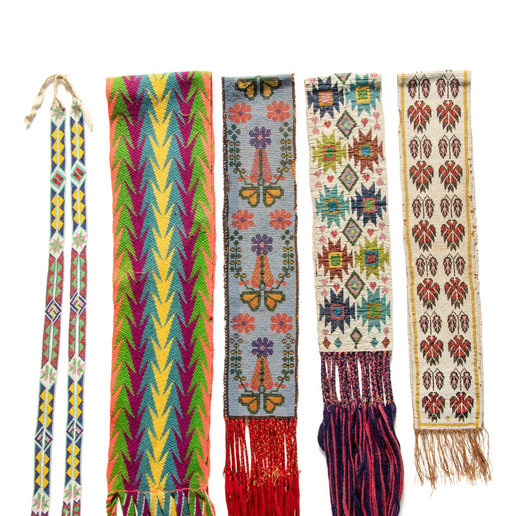 Collection of Great Lakes Beaded Sashes and Hair Drop