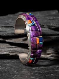 Sterling Silver and Cobblestone Inlay Cuff Bracelet
