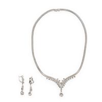 Diamond and White Gold Necklace and Earrings