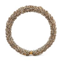 A Pair of Carved, Gilt and Silvered Wood Laurel Wreath Mirrors