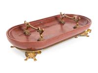 A Barbedienne Gilt-Bronze and Rouge Marble Pen Rest — 19TH CENTURY