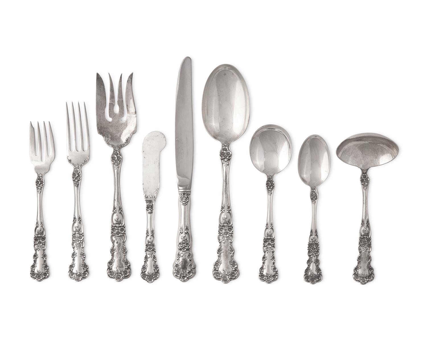 An American Silver Flatware Service