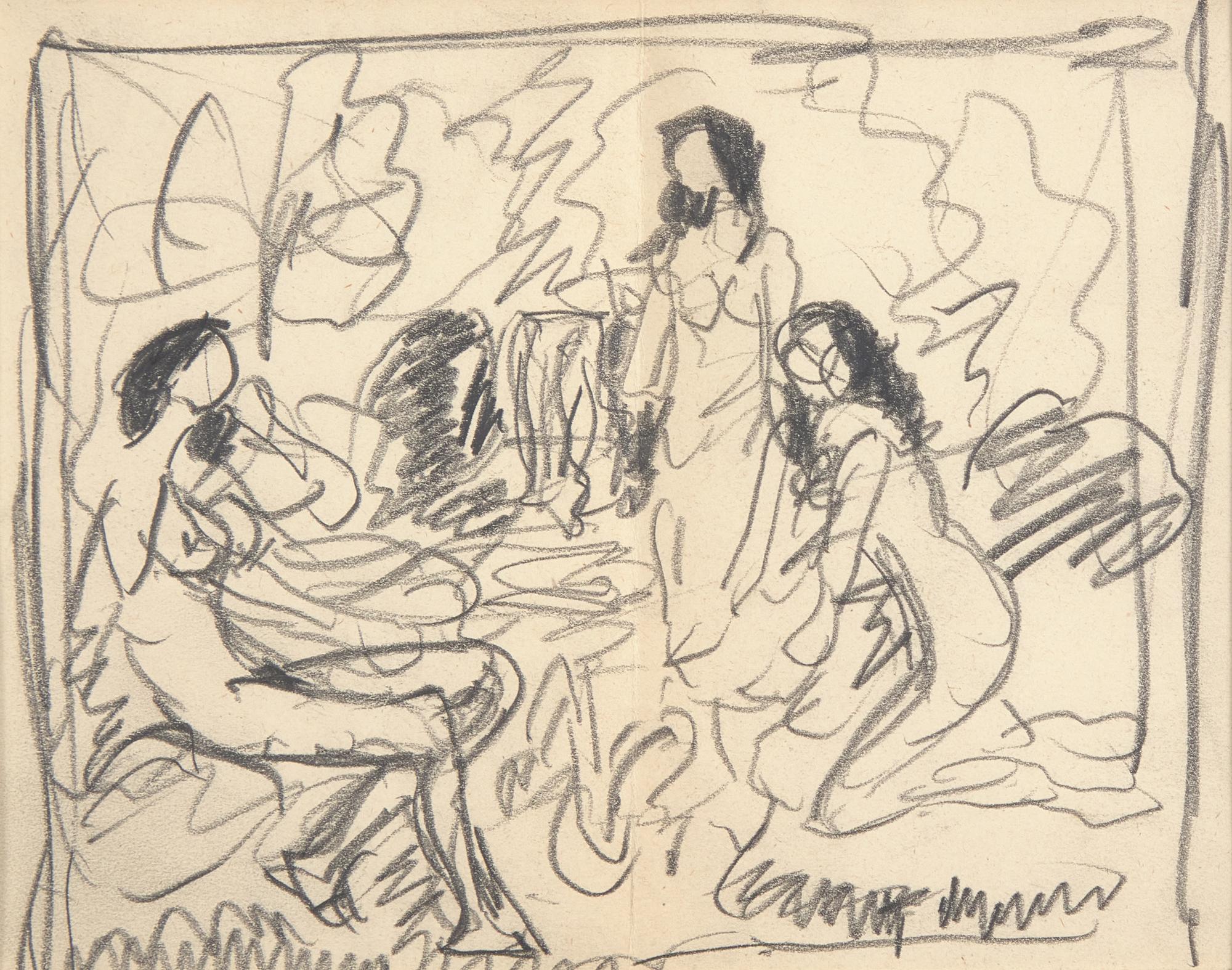 Three Nudes in Landscape , circa 1912-15