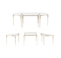 A Pair of Nancy Corzine Silvered Metal Guerlain Three-Part Low Tables