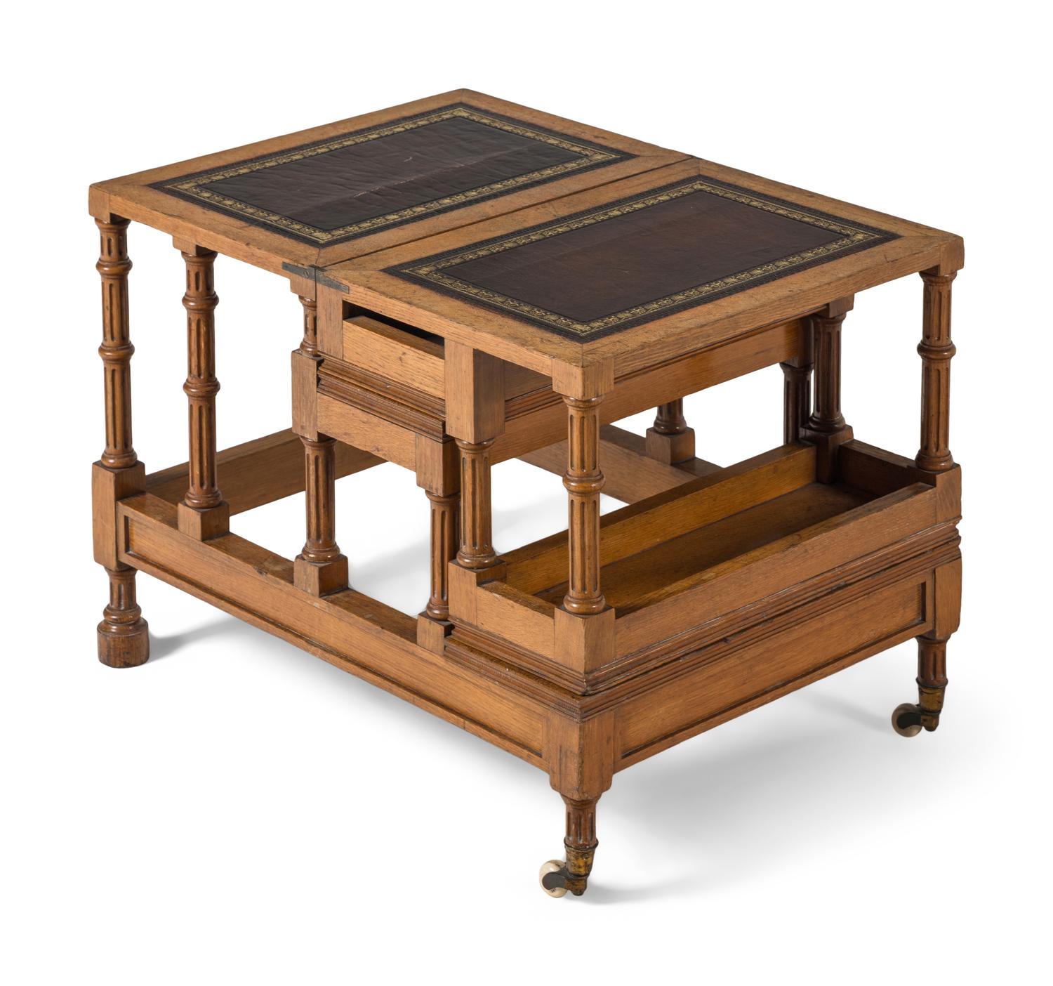 A Set of English Oak Metamorphic Library Steps