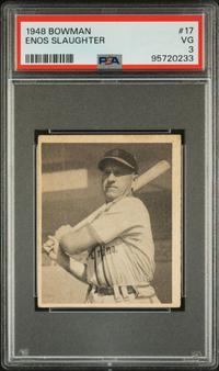 A 1948 Bowman Enos Slaughter Rookie Baseball Card No. 17 (PSA 3 VG)