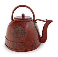 A Chinese Red Lacquered Teapot