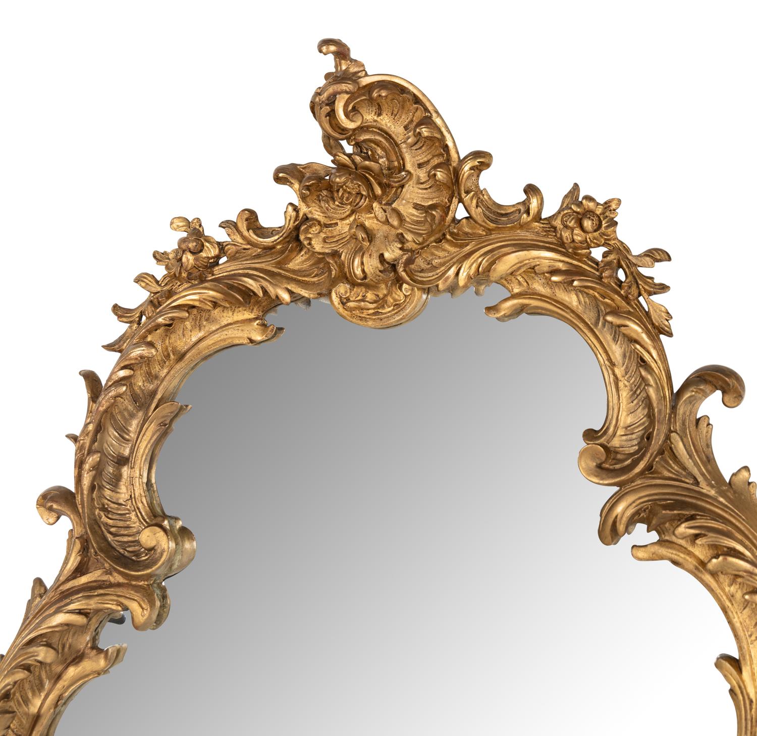 A Rococo Style Giltwood Cartouche-Form Mirror