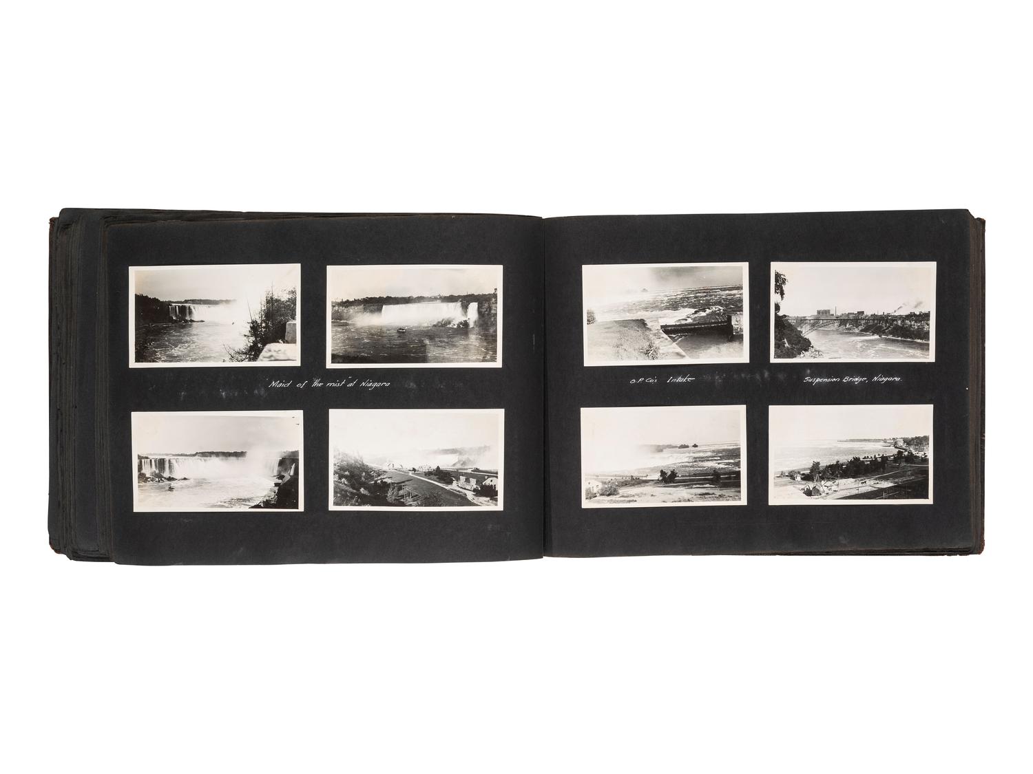 [NATIVE AMERICANS] -- [WESTERN AMERICANA & CANADA]. Album containing photographs of Native American subjects and scenic views of the Western United States and Canada. Ca 1910s.