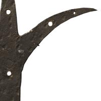 A Wrought Iron Decorative Strap Hinge 14" W x 3" D x 26.5" H — United States, 19th Century