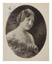 RAISA, Rosa (1893-1963). Black and white photographic portrait, signed (“Rosa Raisa”), n.d.