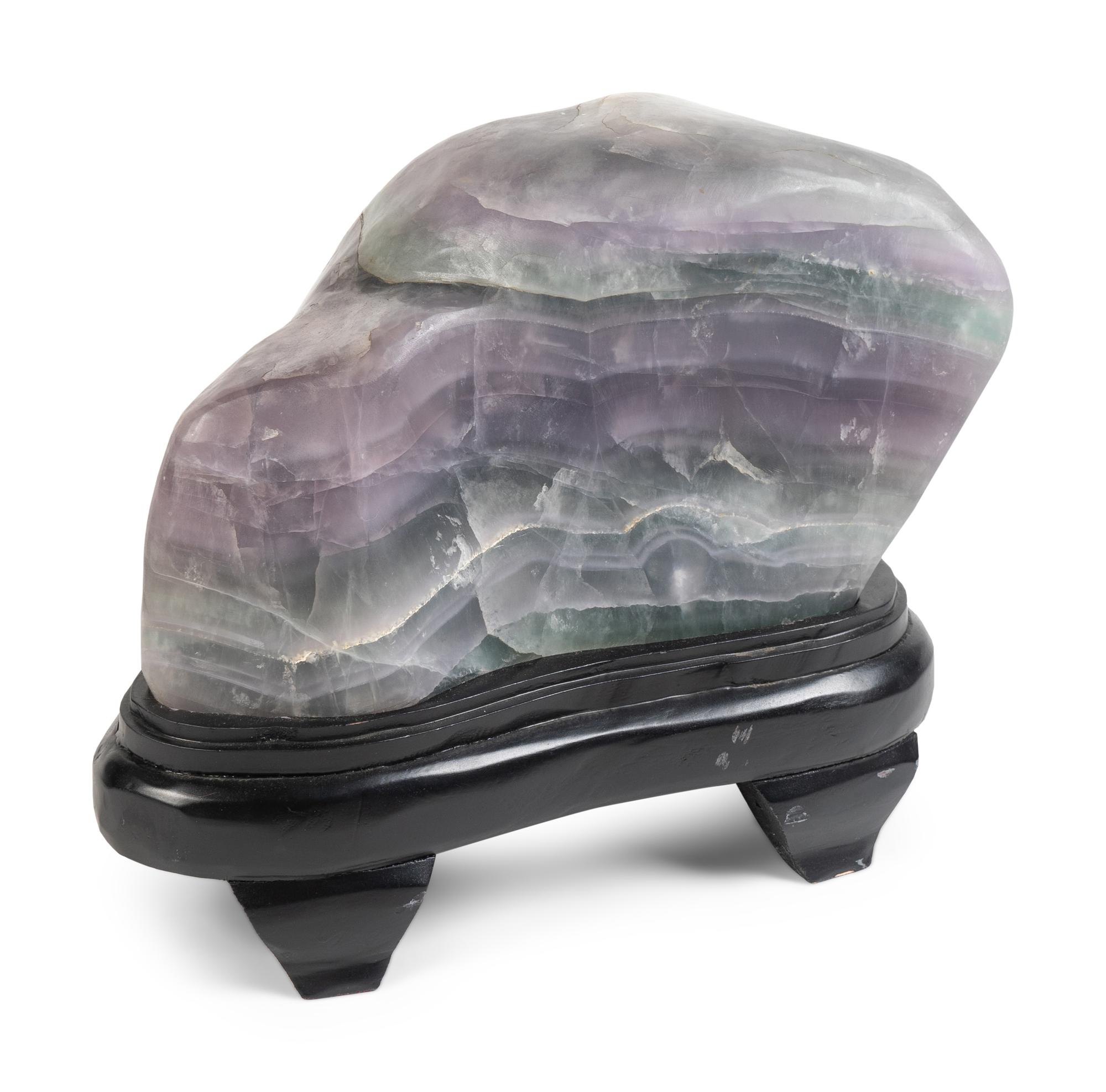 A Chinese Lavender and Green Quartz Boulder