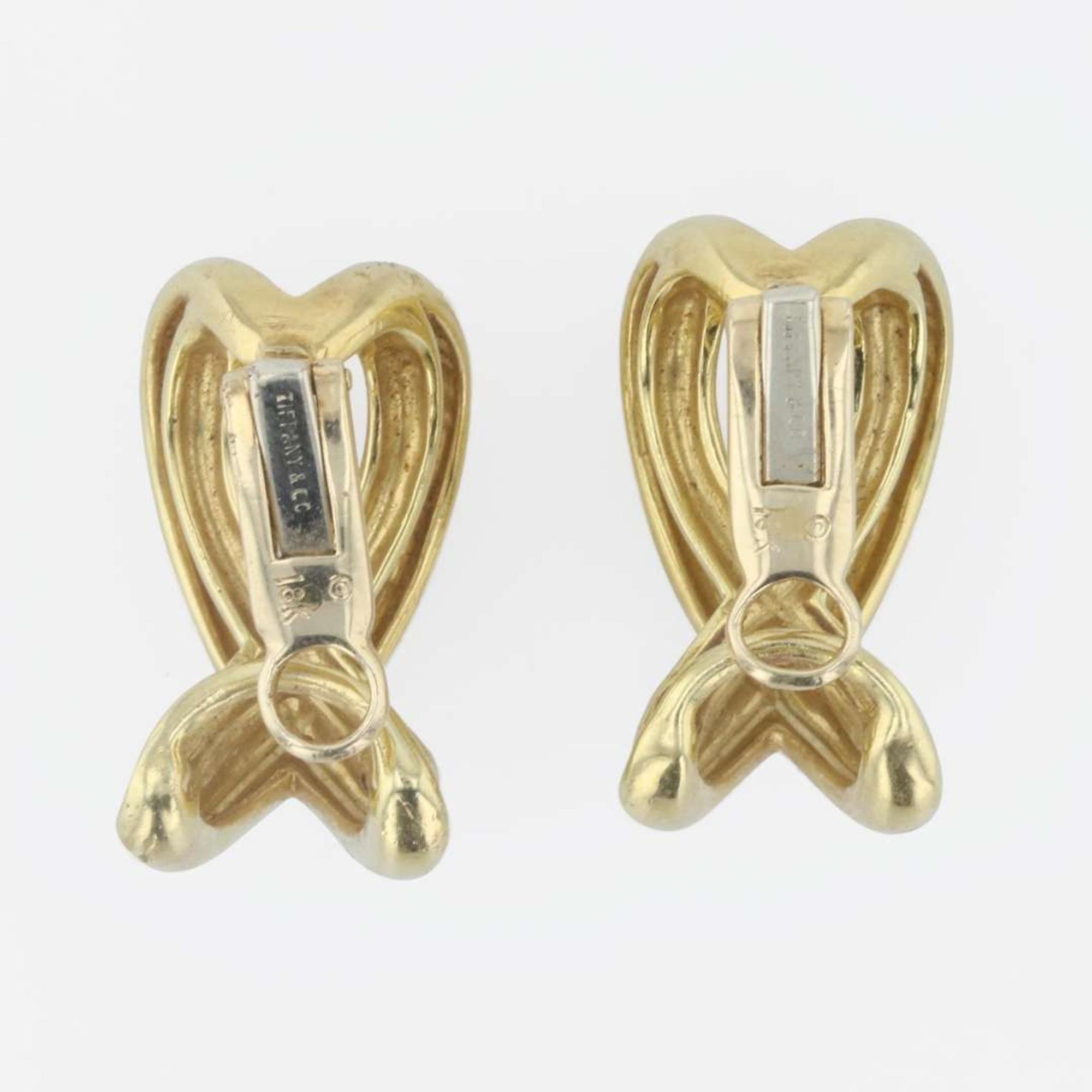 A pair of 18K yellow gold ear clips, Tiffany & Co. Donald Claflin, "X"