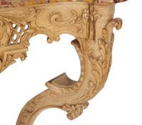 A Pair of Régence Carved Beechwood Marble-Top Console Tables