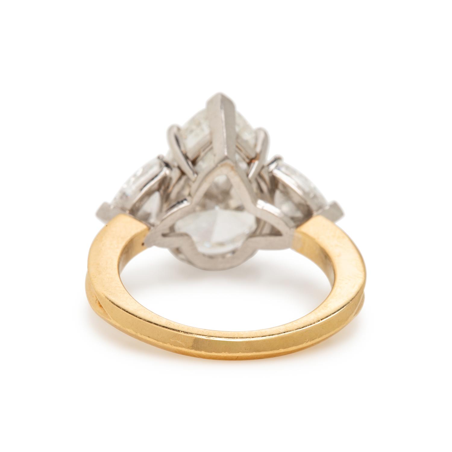 Diamond, Platinum, and Yellow Gold Ring