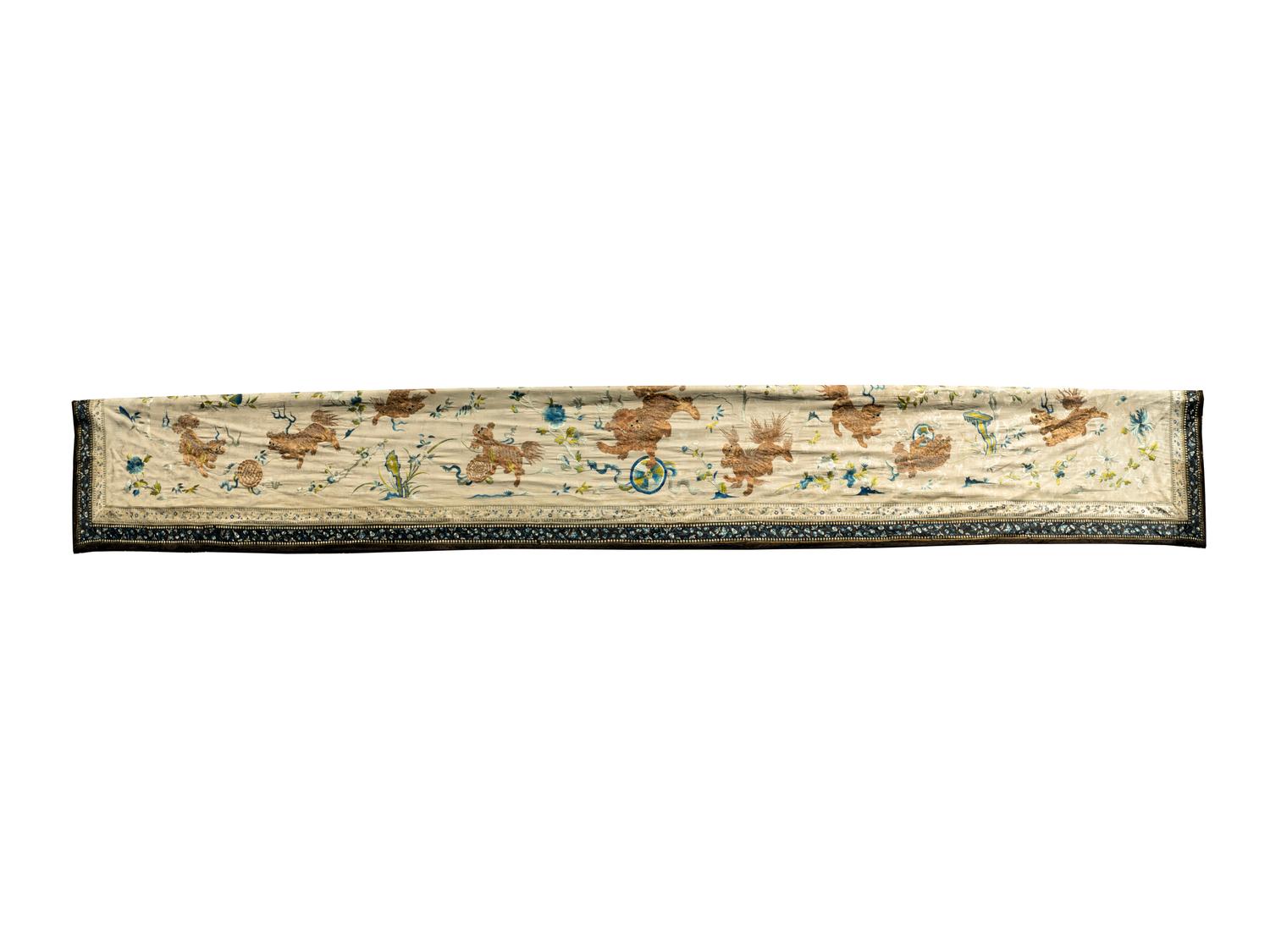 A Chinese Silk Table Runner — LE QUING