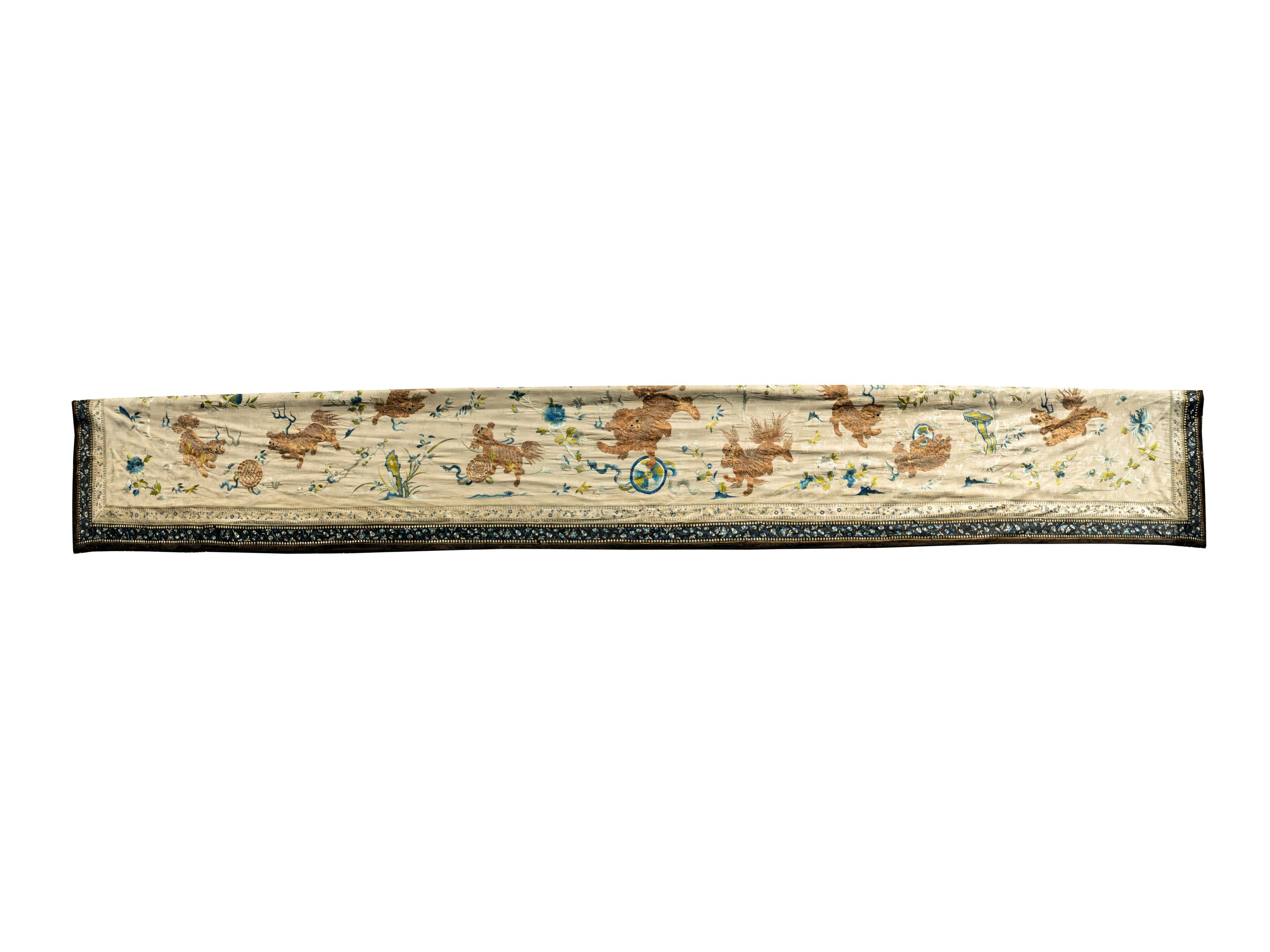 A Chinese Silk Table Runner — LE QUING