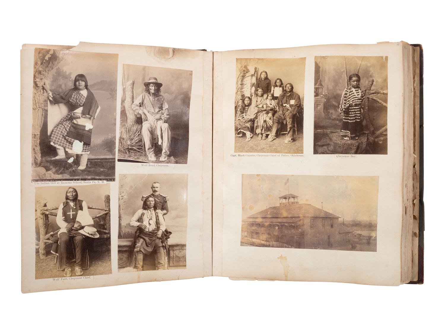 [NATIVE AMERICANS]. JUNKIN, William W. (1831-1903). A Collection of Indian Photographs and Views with Photos of a Few White Employes [ sic ] Together with Some Indian Letters and Paintings. Made by W.W. Junkin, Fairfield, Iowa. 1889-93.