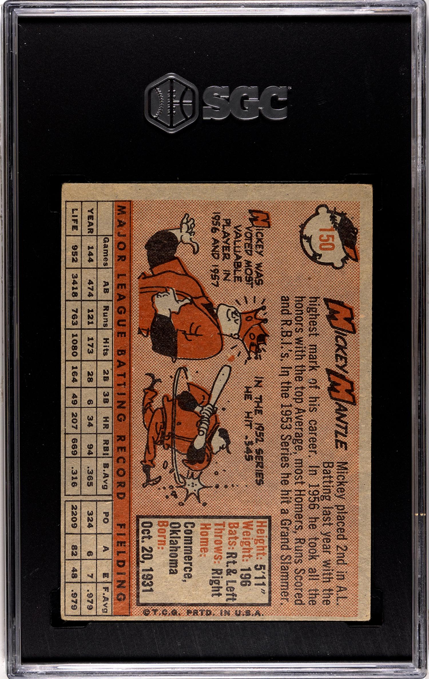 A Complete Set of 1958 Topps Baseball Cards Including SGC Graded Key Cards (494/494),
