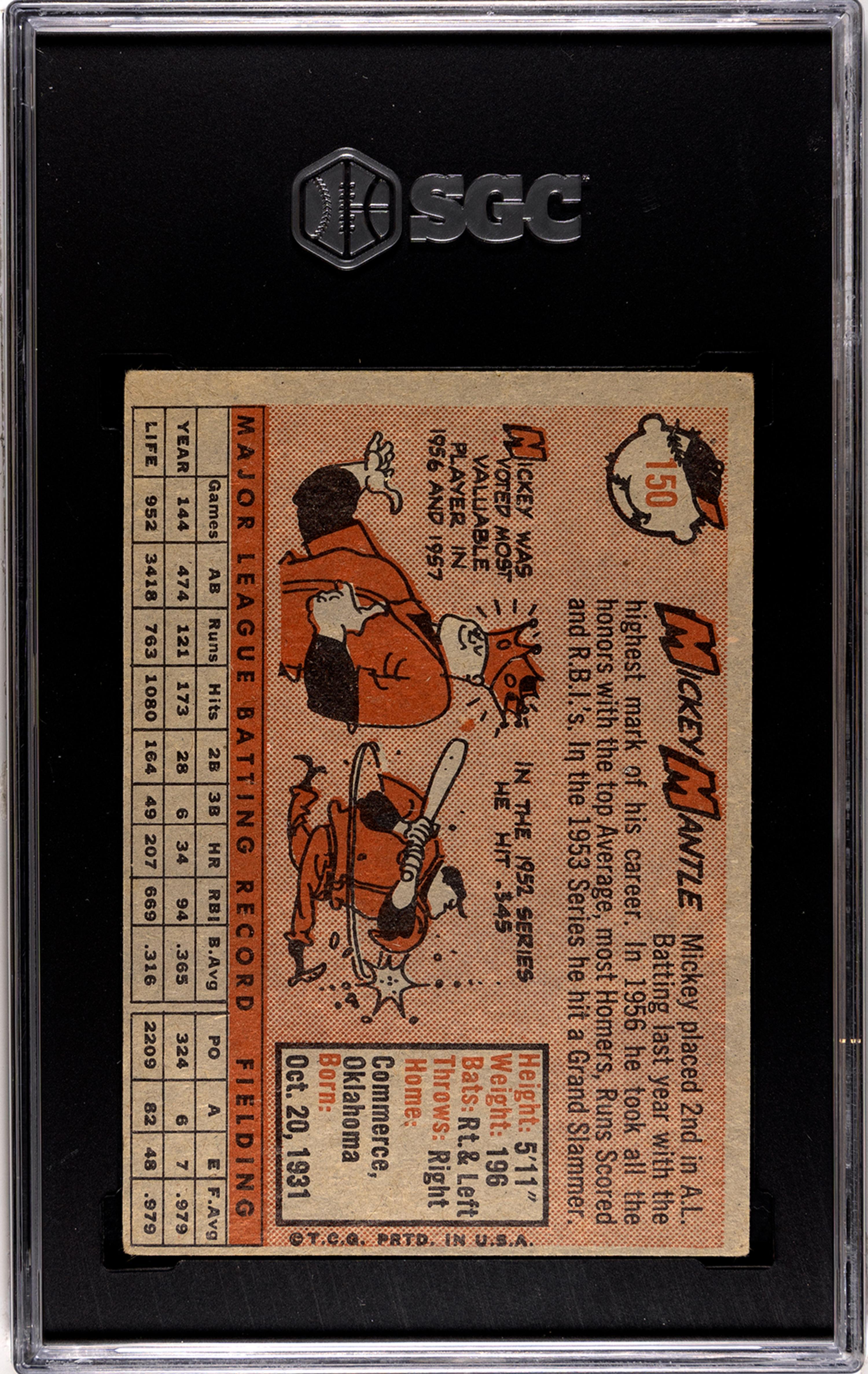 A Complete Set of 1958 Topps Baseball Cards Including SGC Graded Key Cards (494/494),