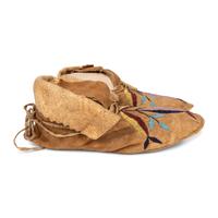 Santee Sioux Beaded Hide Moccasins