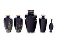 Five Cloisonné Vases