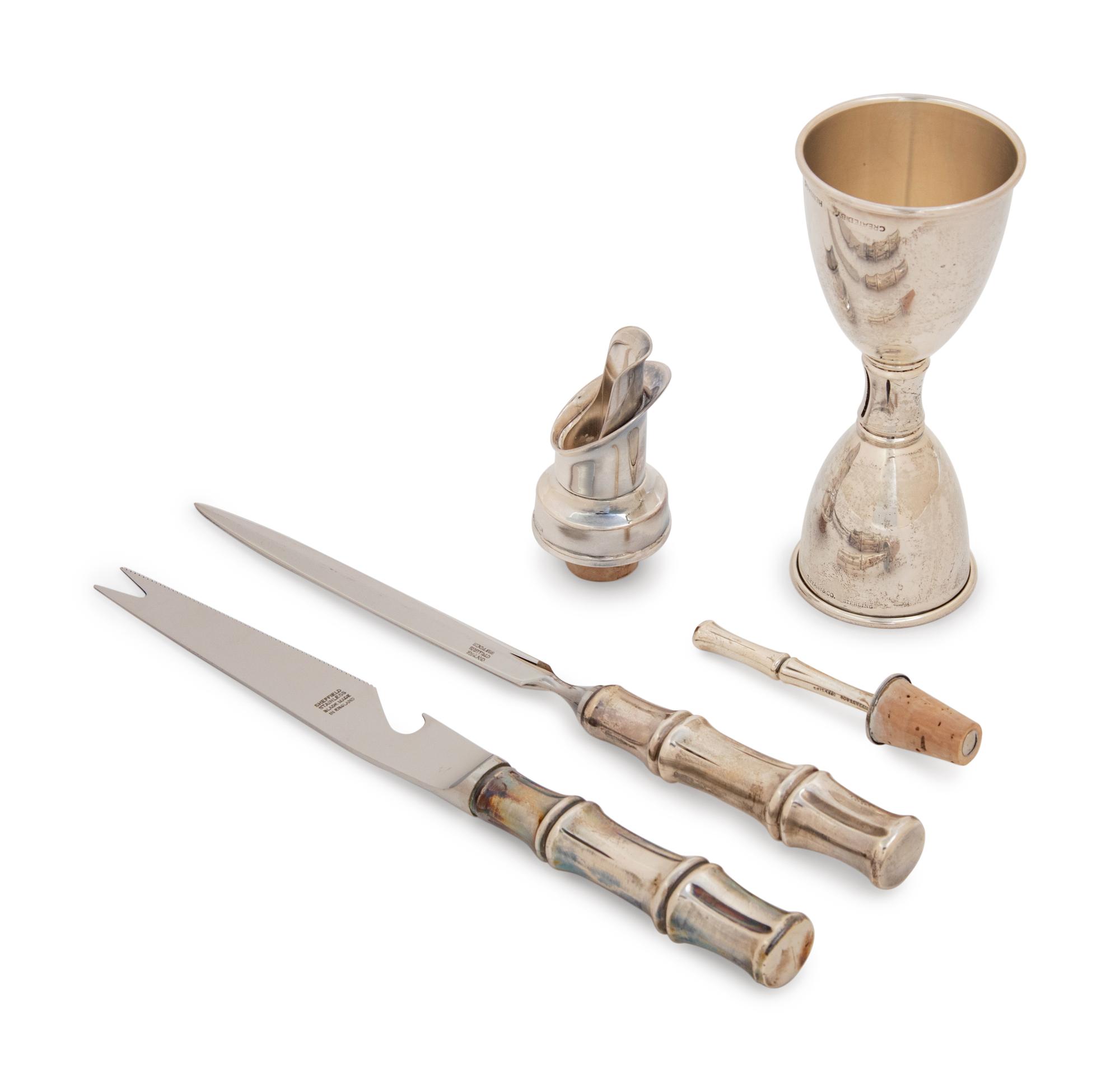 A Group of Four Tiffany & Co. Silver Bamboo Pattern Articles