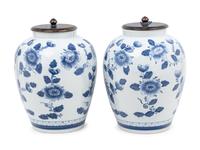 A Pair of Continental Faïence Apothecary Jars