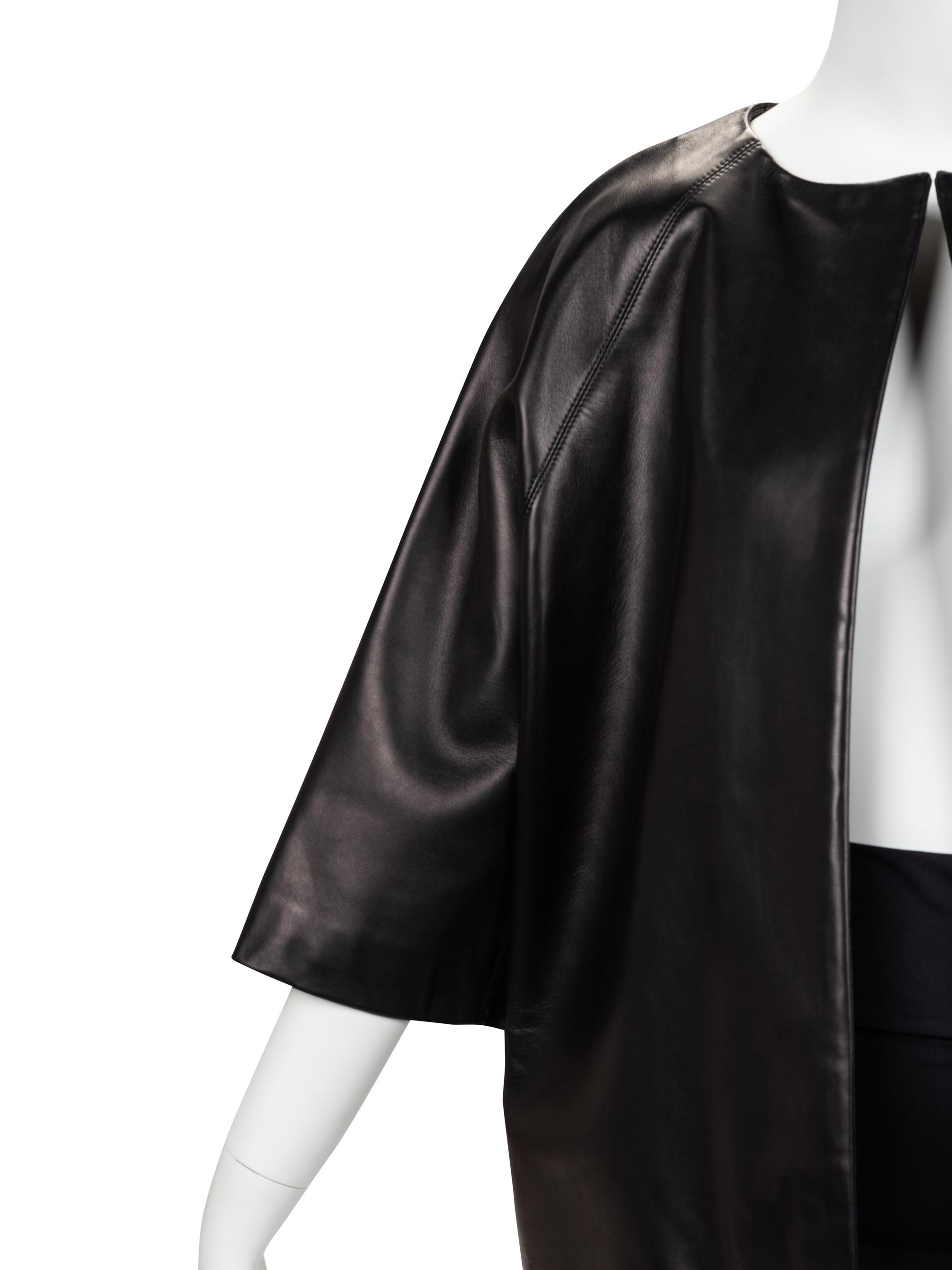 J. Mendel Black Leather Coat