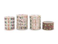 Four Chinese Famille Rose Porcelain Tiered Boxes