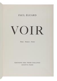 ÉLUARD, Paul (1895-1952). Voir . Poèmes, Peintures, Dessins. Geneva and Paris: Éditions des Trois Collines, 1948.