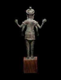 A Khmer Bronze Figure of Vishnu