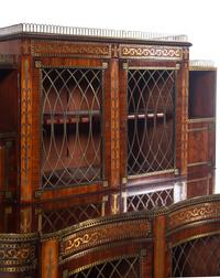 A Late Regency Brass-Inlaid and Ebony-Banded Mahogany Bookcase
