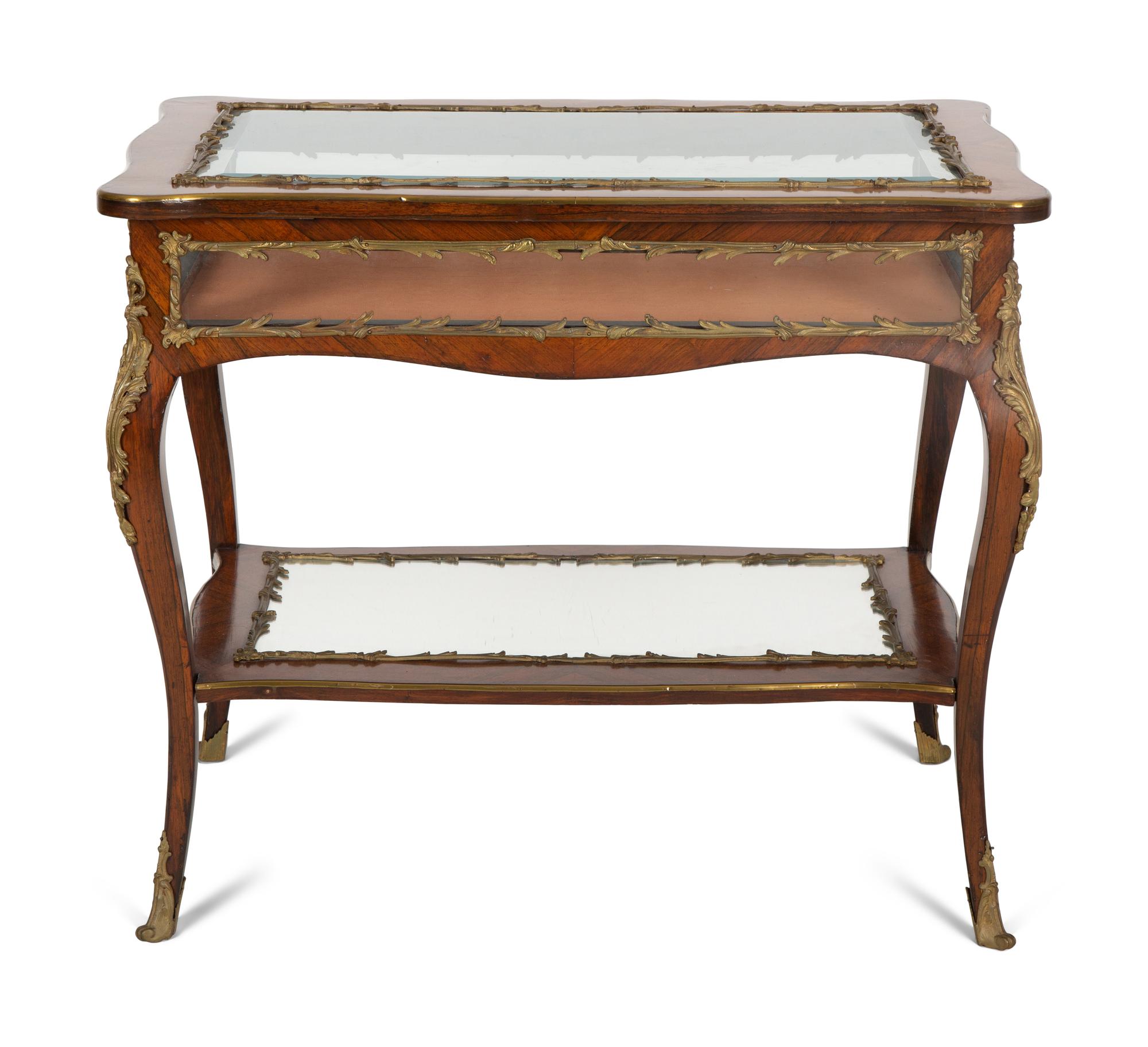 A Louis XV Style Gilt-Bronze Mounted Vitrine Table