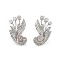 PLATINUM AND DIAMOND EARCLIPS