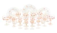 A Venetian Glass Stemware Service Diameter of plate 8 1/2 inches. — 20TH CENTURY