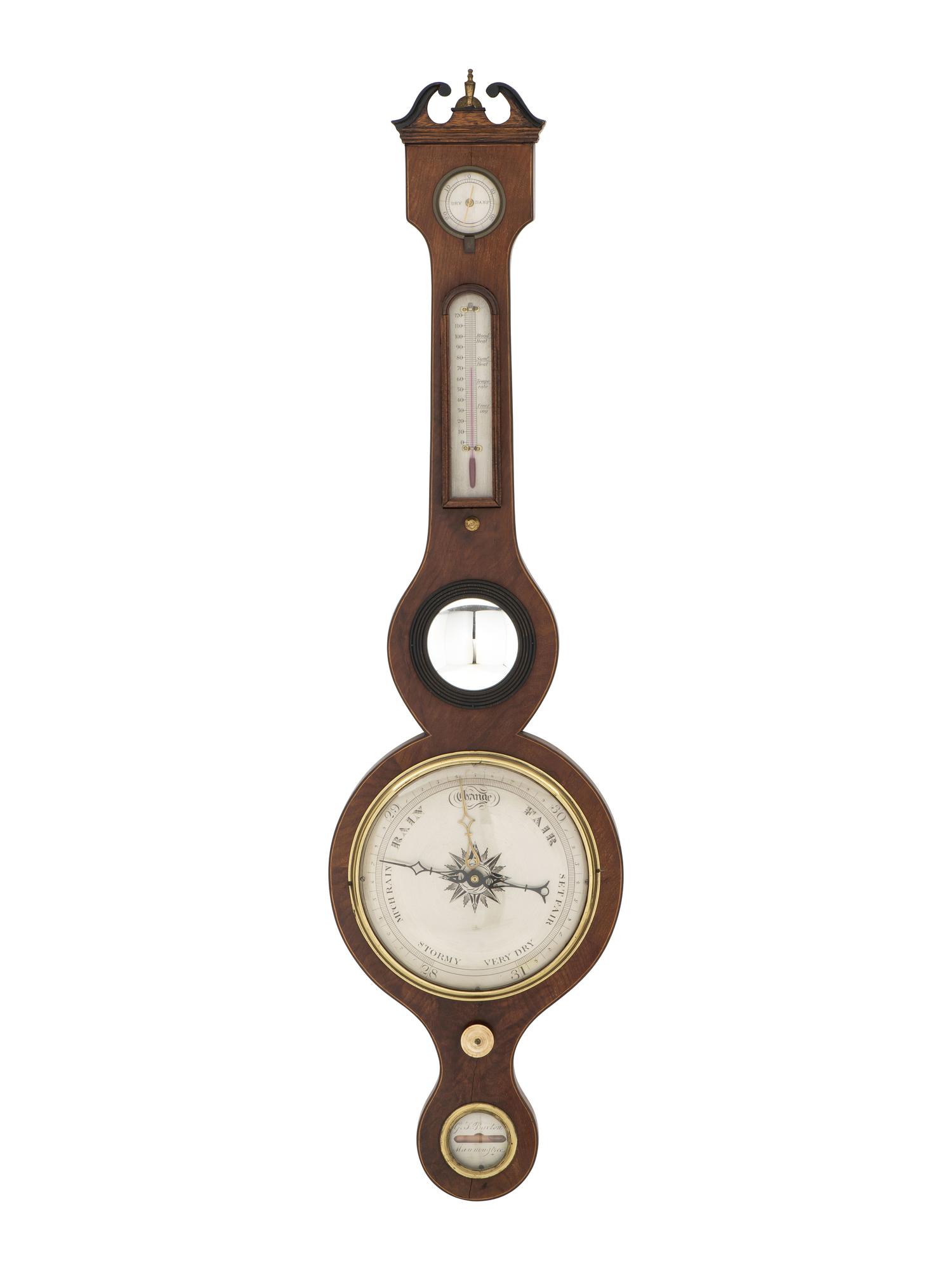 A Regency Mahogany Wheel Barometer