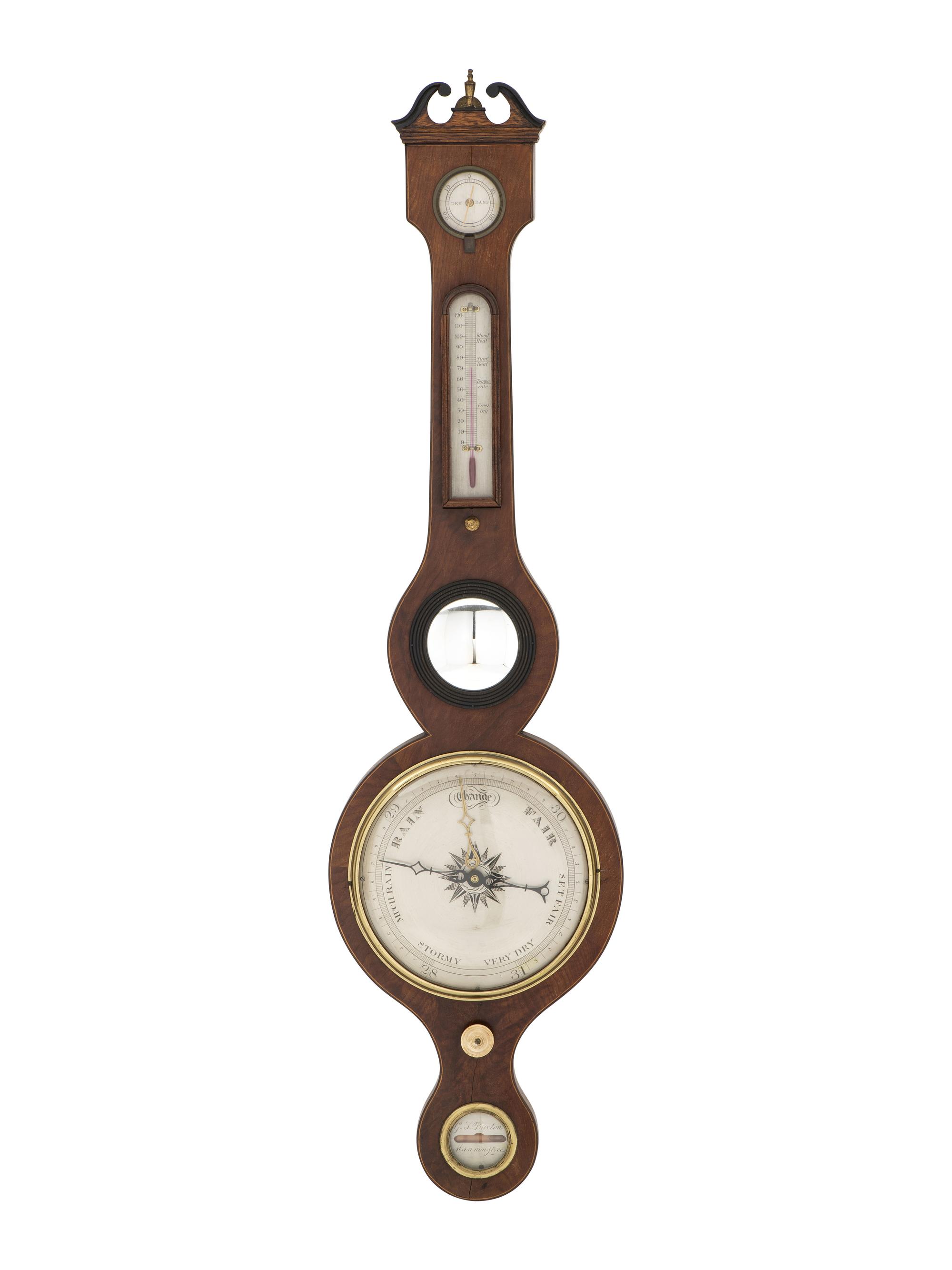 A Regency Mahogany Wheel Barometer