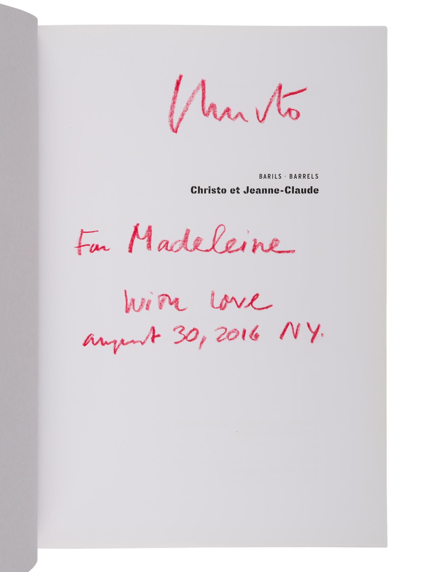 CHRISTO & JEANNE-CLAUDE. Barils - Barrels . 2016. INSCRIBED BY CHRISTO TO SECRETARY ALBRIGHT.