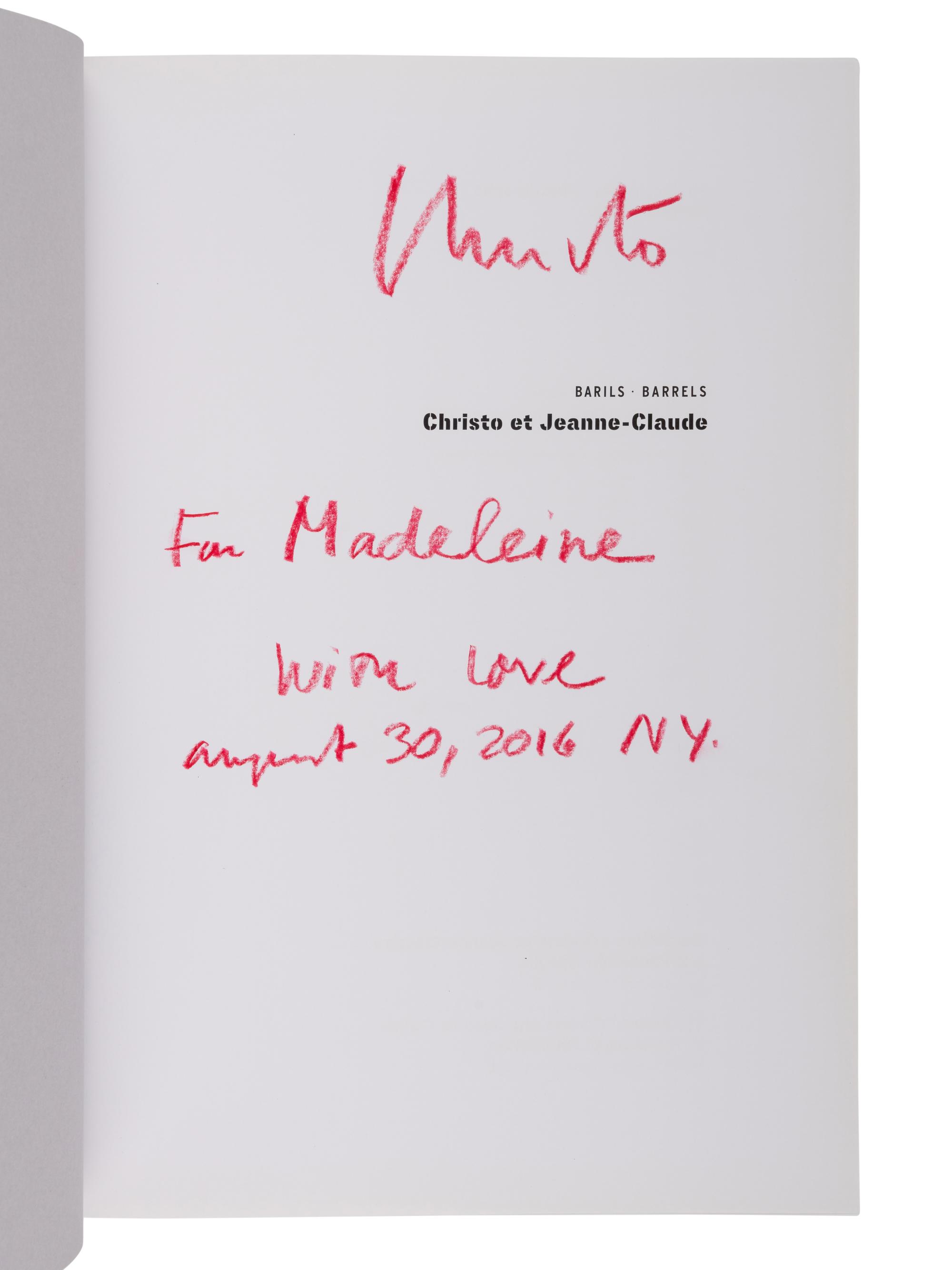 CHRISTO & JEANNE-CLAUDE. Barils - Barrels . 2016. INSCRIBED BY CHRISTO TO SECRETARY ALBRIGHT.