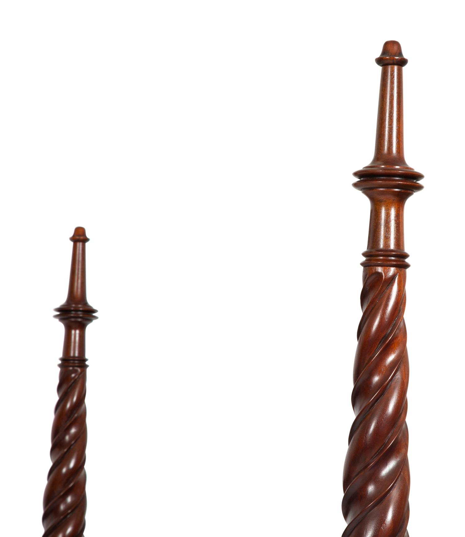 An American Carved Mahogany Four Poster Bed
