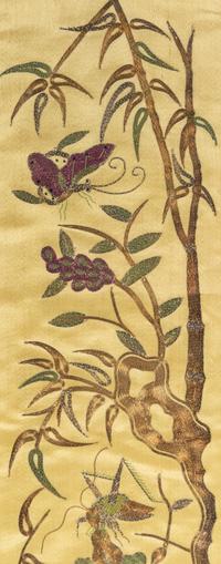 Two Pairs of Chinese Embroidered Silk Sleeve Bands