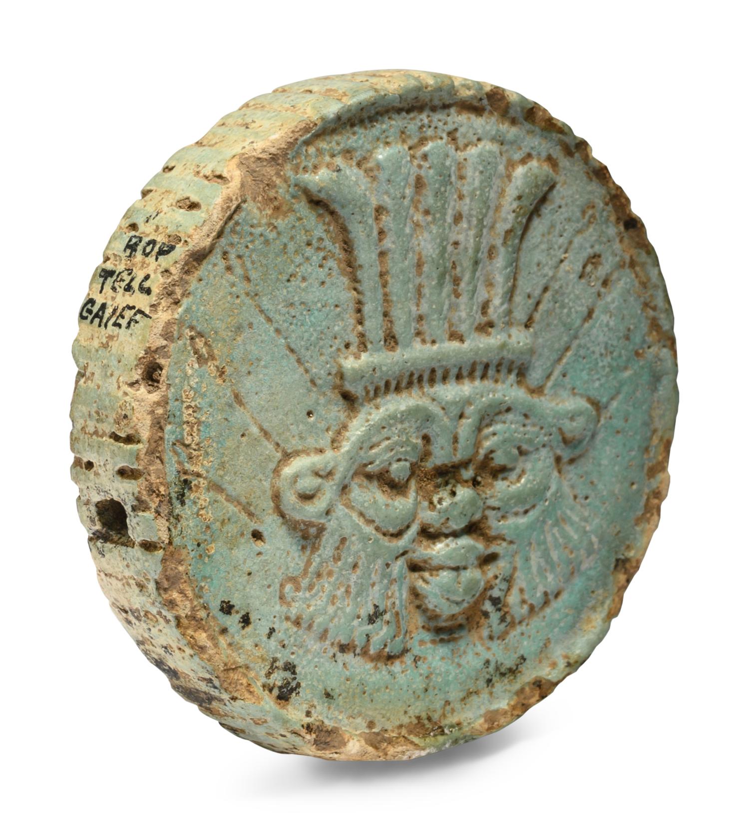 An Egyptian Faience Two-Sided Medallion